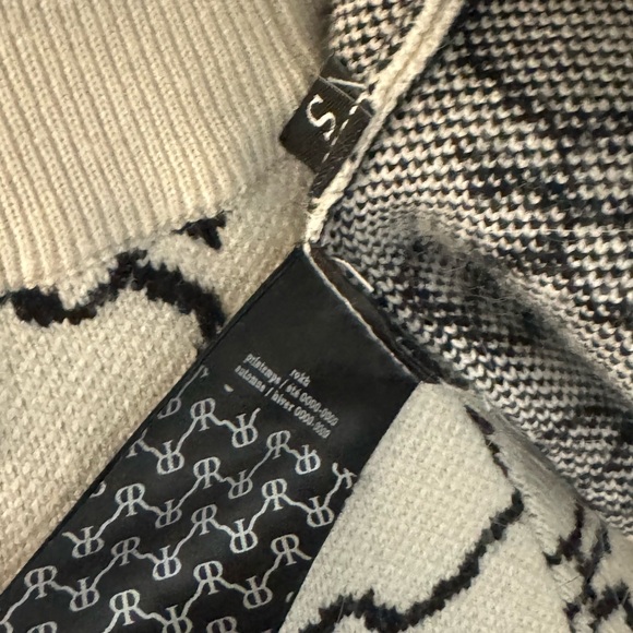 ROKH Monogram Merino Wool-blend Button Down Bra Top Cardigan Skirt Set Small - Picture 8 of 10